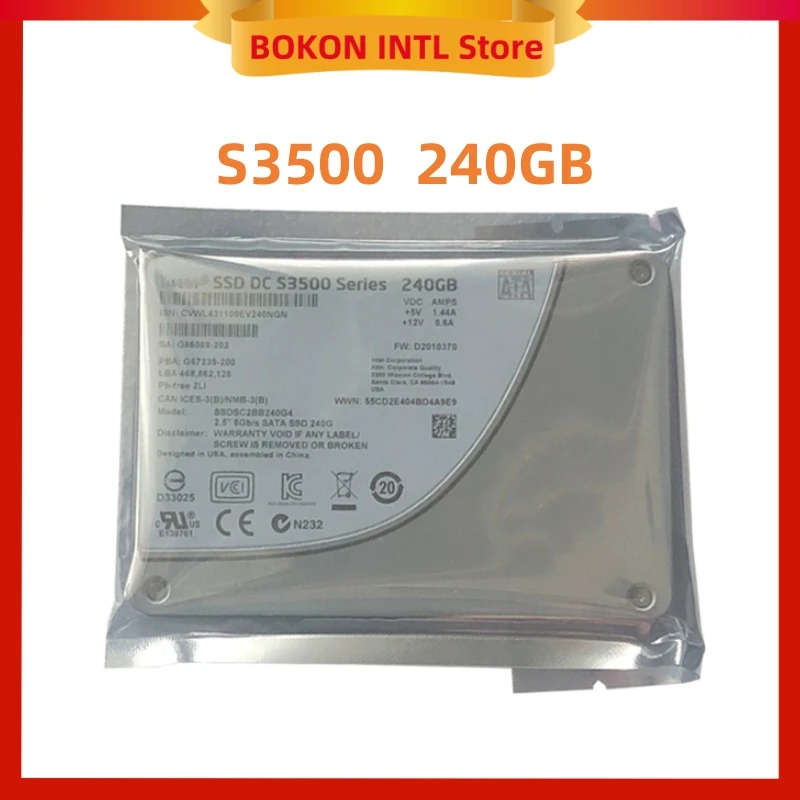 SSD DC S3500 SERIES 800 ГБ 480 ГБ 300 ГБ 80 ГБ SSD 5300 240 ГБ 6 Гбит/с 2,5 "SATA SSDSC2BB800G4 Твердотельный накопитель для INTEL