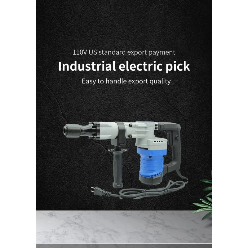 110V Heavy-Duty High-Power Electric Pick for Industrial Wall Demolition, Water and Electricity SlottingGoods in stock