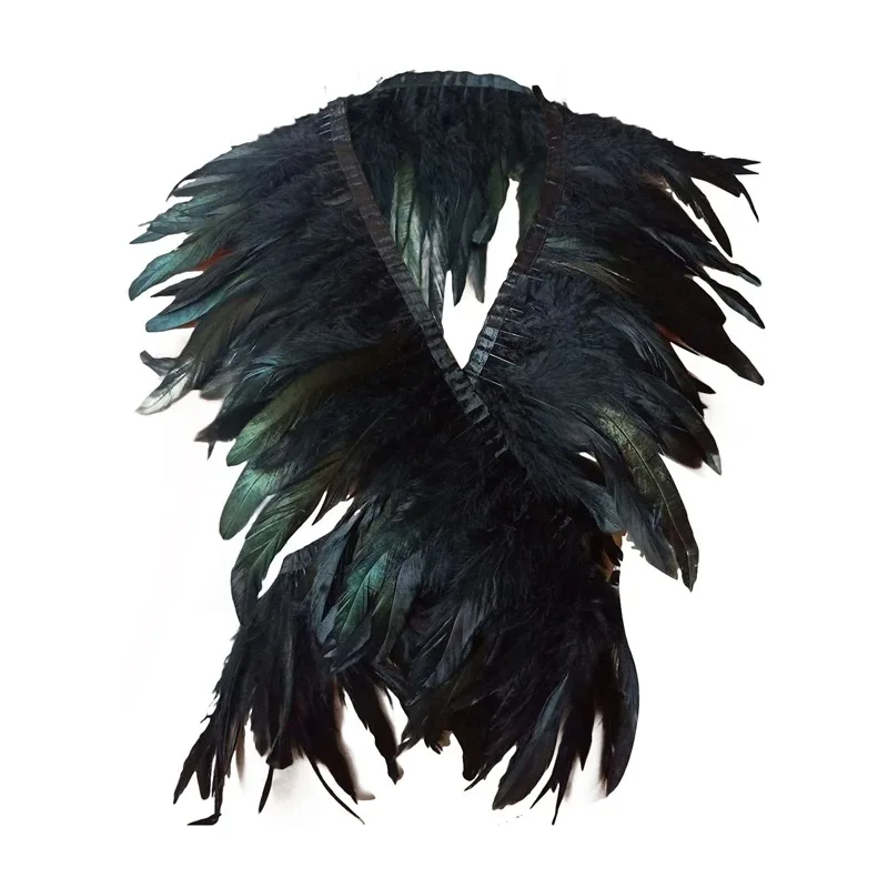 

Gothic Feather Cape Shawl Shoulder Wrap Tie-Up Collar Shrug Halloween Costume for Women and Men