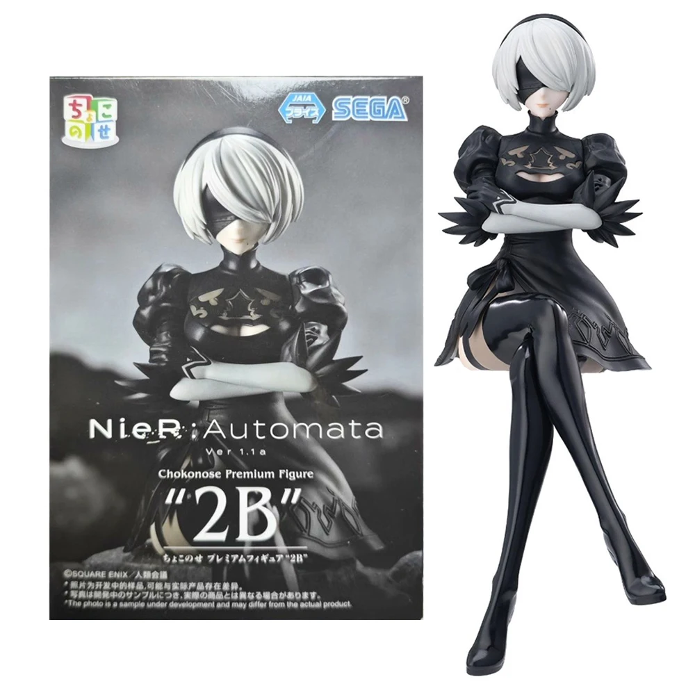 13CM Anime Game NieR:Automata Ver1 1a YoRHa No 2 Type B Premium Chokonose Noodle Stopper Figure Anime Model Toy Gift Doll