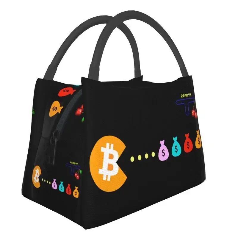 Custom Bitcoin Eats Dollar Lunch Bags Men Women Cooler Warm Insulated  Box for Office Travel Fruit Fresh Storage Bag