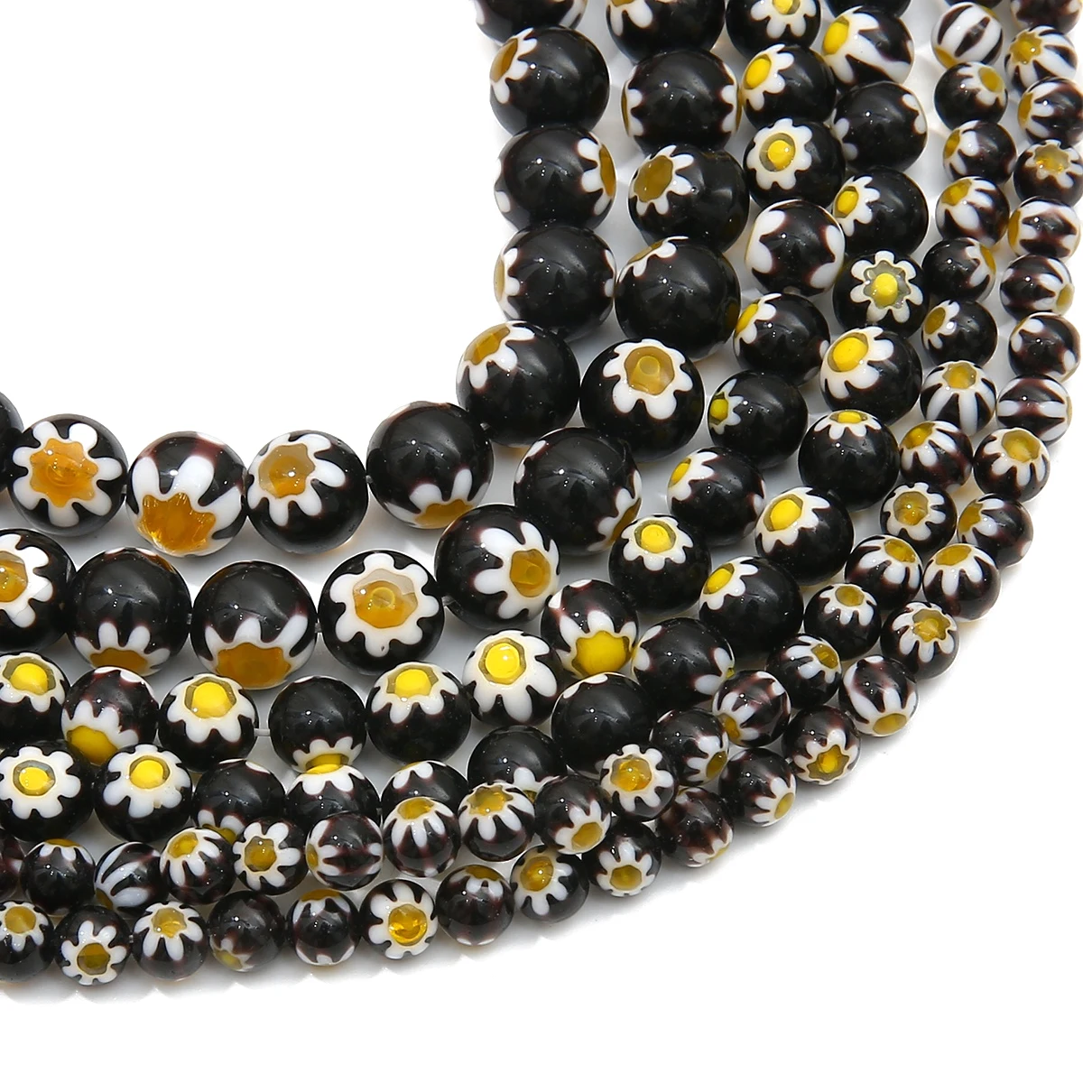 20-40Pcs Thousand Flower Glass Beads, Round Loose Beads, Handmade DIY, Necklace, Bracelet, Ear Jewelry Accessories Materia