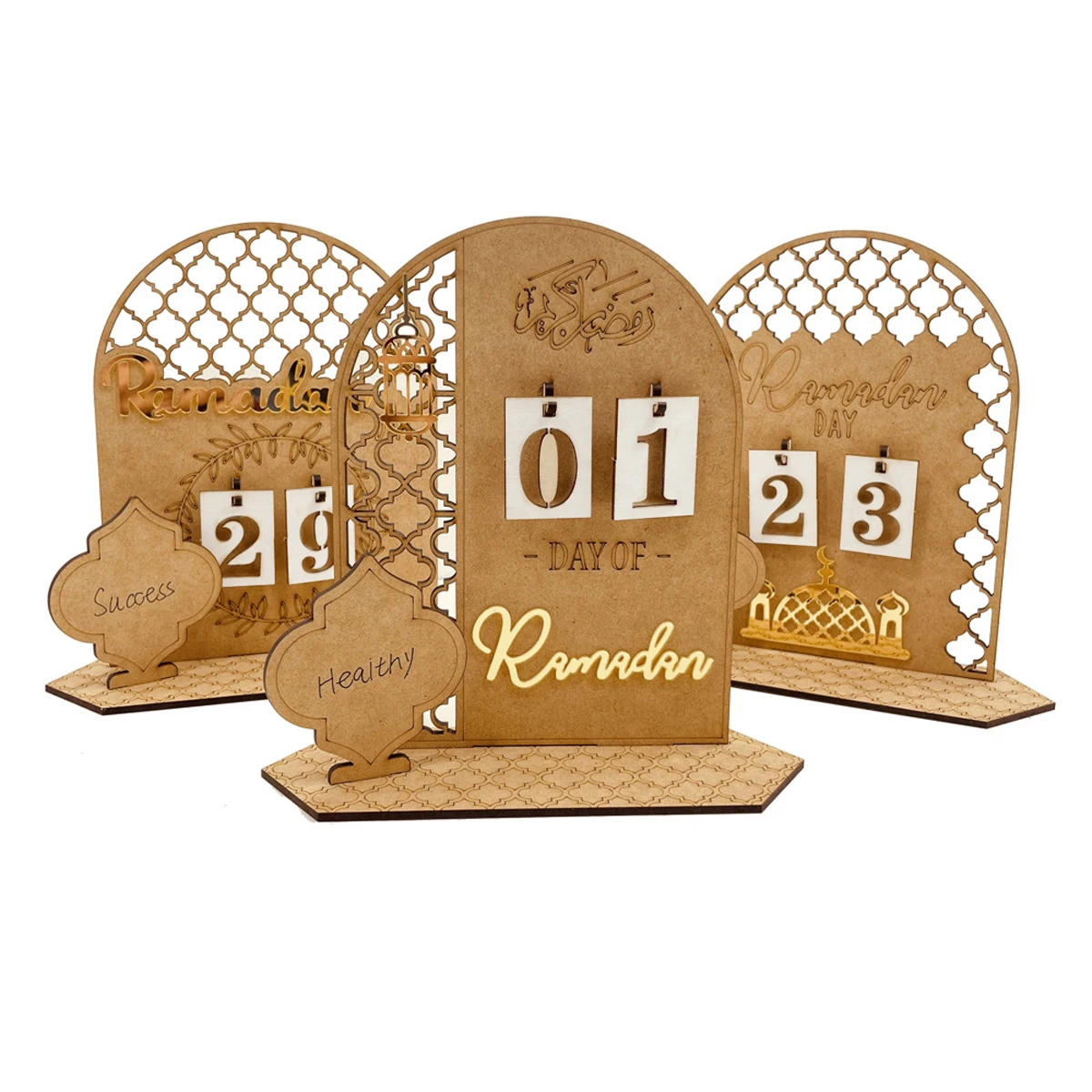 Ramadan Countdown Calendar Wooden Eid Mubarak Ornament Kareem Ramadan Decoration For Home Islamic Muslim Party Decor AL Adha