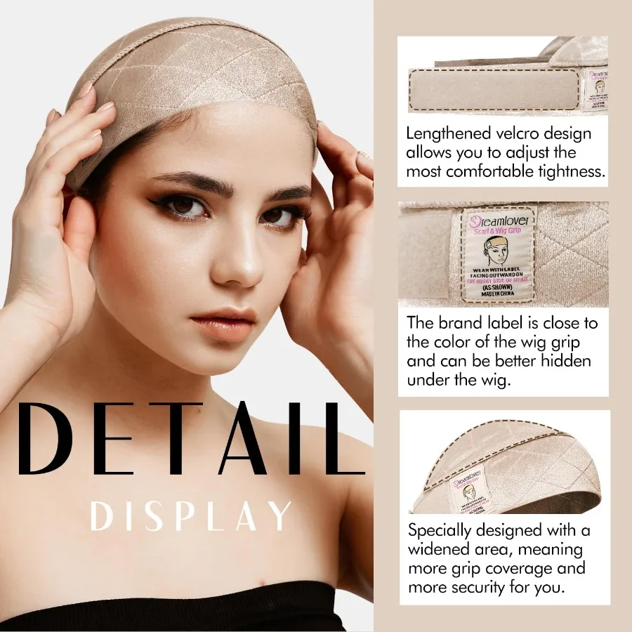 Faixa de cabeça larga para peruca frontal de renda, cor nude, 1 peça, ideal para ajuste seguro e confortável, uso diário, solução perfeita