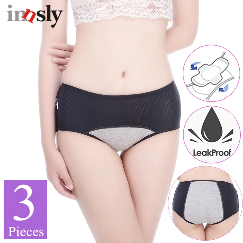 3 Pieces/Set Menstrual Period Panties Women Physiological Panties Leak Proof Female Menstrual Underwear Period Breathable Briefs