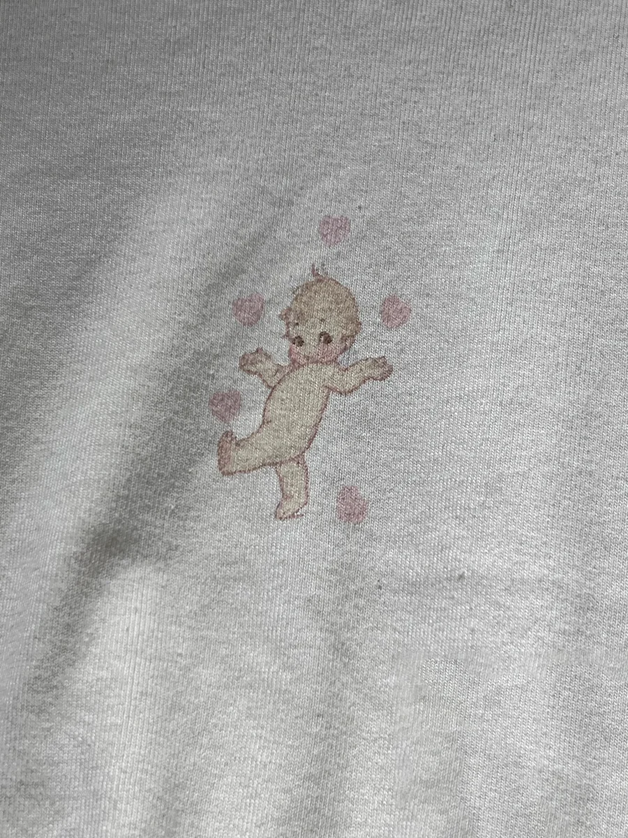 Cute Angel Baby with Hearts Crop Top for Womann Summer Round Neck Short Sleeeve T-shirt Casual Sweet Fairycore Y2k Tshirt Tops