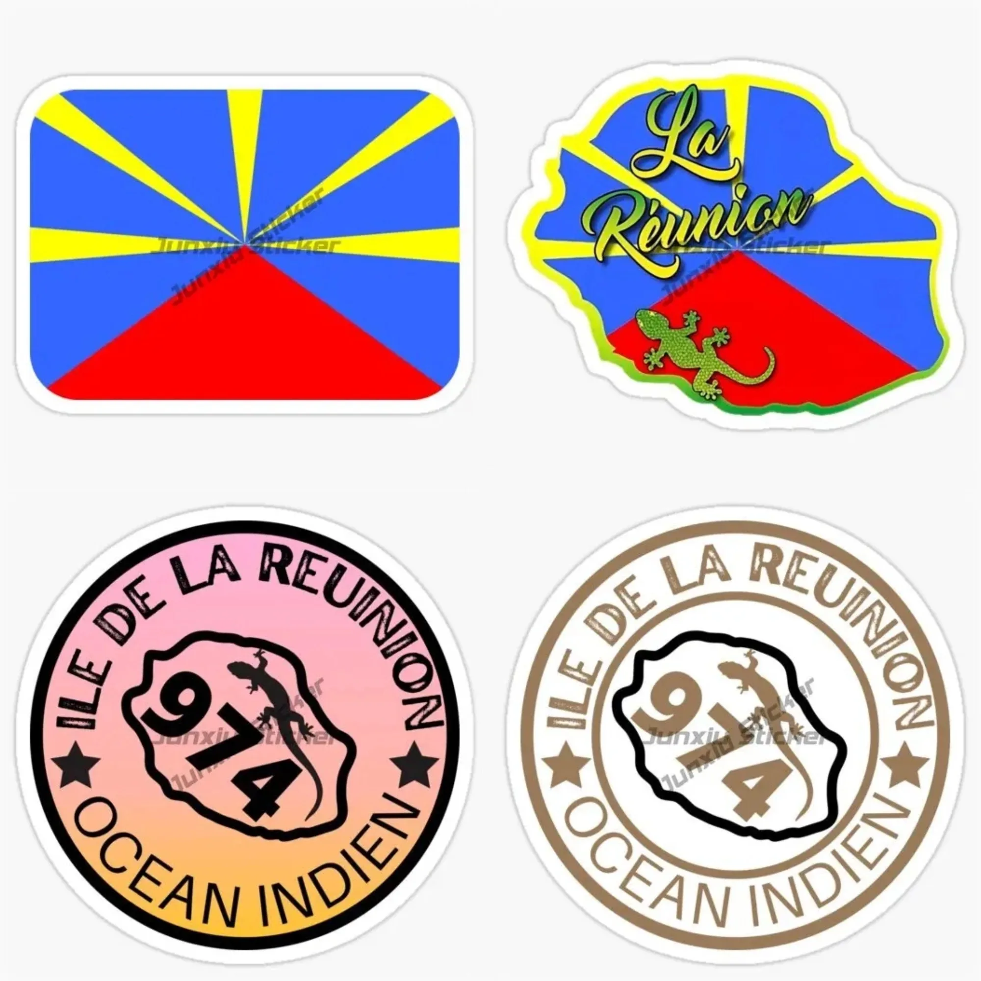 

Reunion Island 974 Style Sticker Cool Car Decal For Window Bumper Laptop Scratch Resistant Tropical Travel Decor Accessories