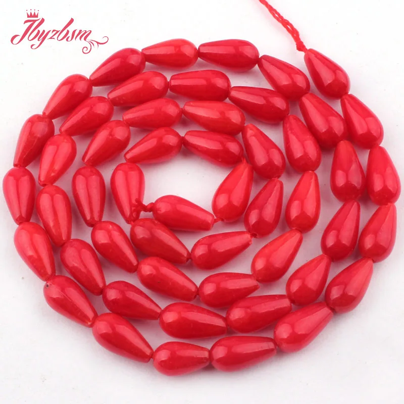 Drop Coral Red Pink White Orange Spacer Loose Bead Natural Stone 15 inch for DIY Accessories Necklace Bracelet Jewelry Making