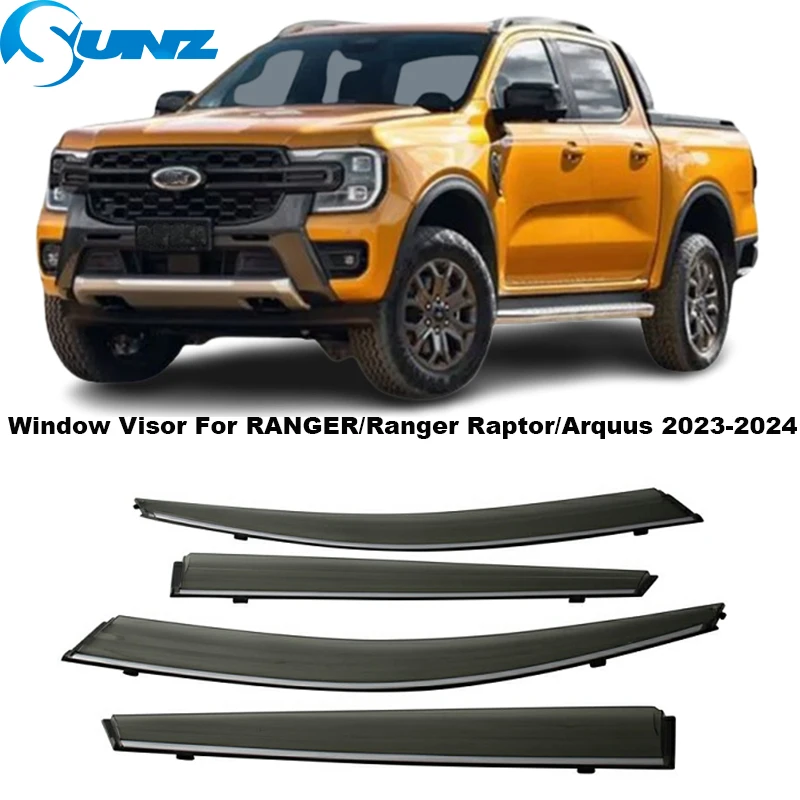 

Side Window Visor For Ford Ranger T9 Raptor Arquus Trigger 2023 2024 2025 Window Rain Guard Weathershield Sun Rain Deflector