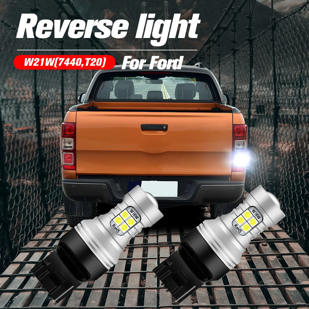 

2pcs LED Reverse Light Blub Backup Lamp W21W 7440 T20 Canbus No Error For Ford Kuga 3 2019-2021 Ranger Explorer 2013-2019