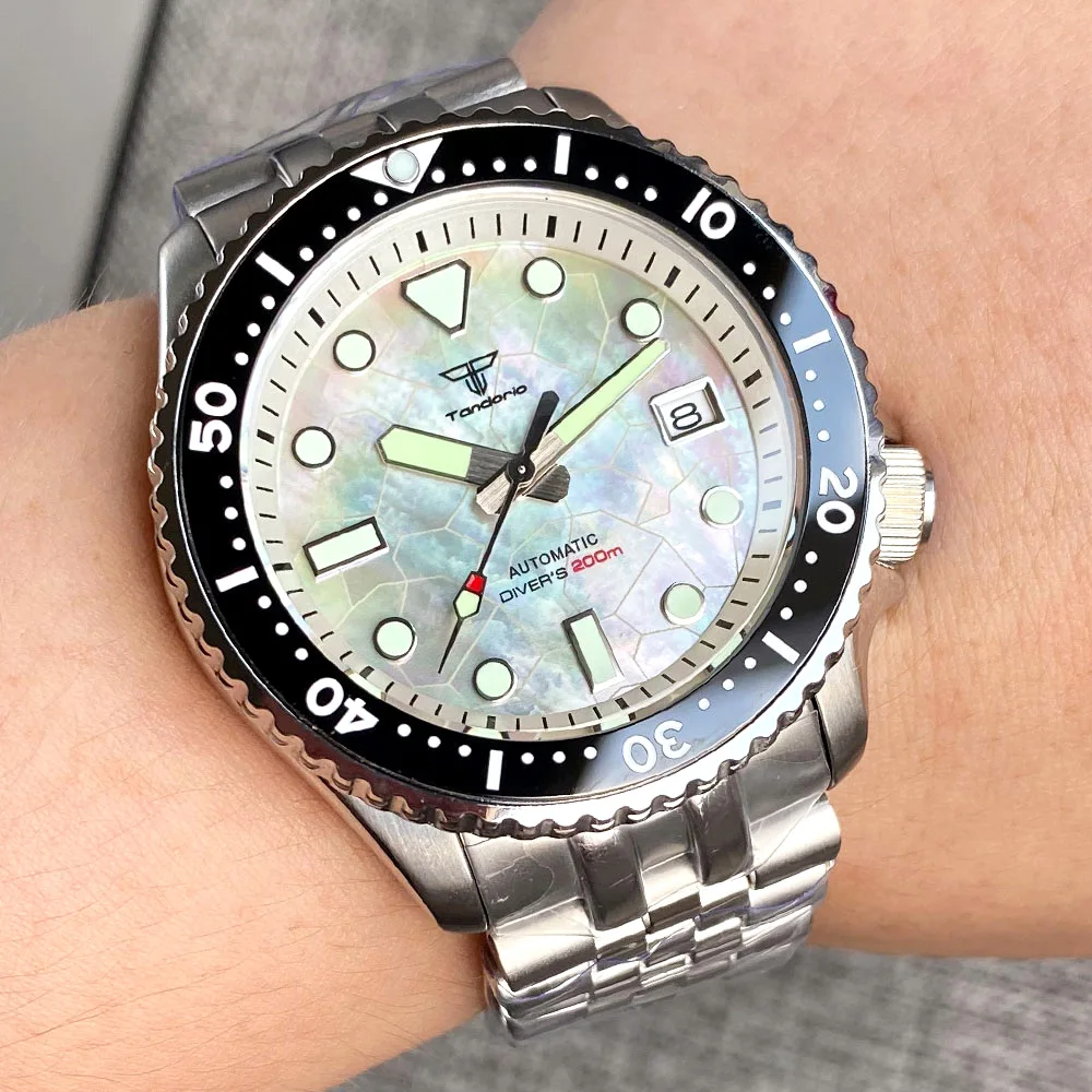 SKX Mod NH35 дайвер стальные механические часы для мужчин СС ледяной синий циферблат 120 кликов ободок для дайвинга 20 бар водонепроницаемые часы