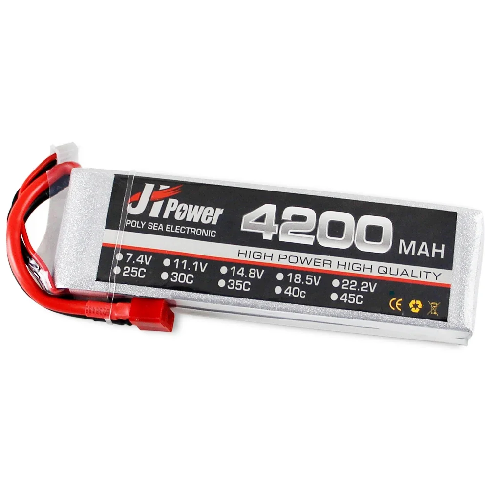 비행기 쿼드콥터 헬리콥터 드론 탱크 트루렉용 LiPo 배터리, 3S, 11.1V, lipo 3S, 4200mAh, 25C35CXT60-Tplug Deans XT90 EC5 AS150