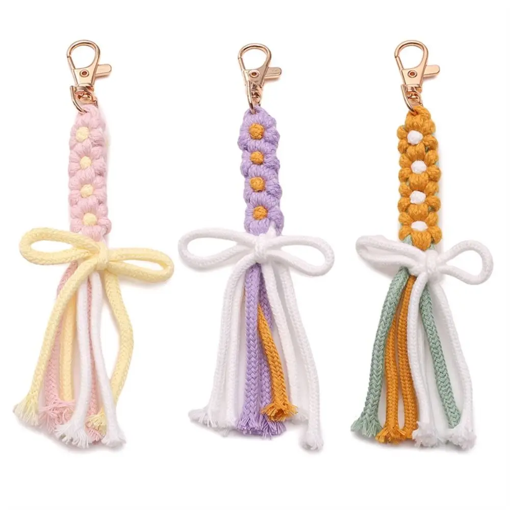 New Cotton Rope Handmade Multi-purpose Colorful Braided Keychain Bag Charm Pendant Women