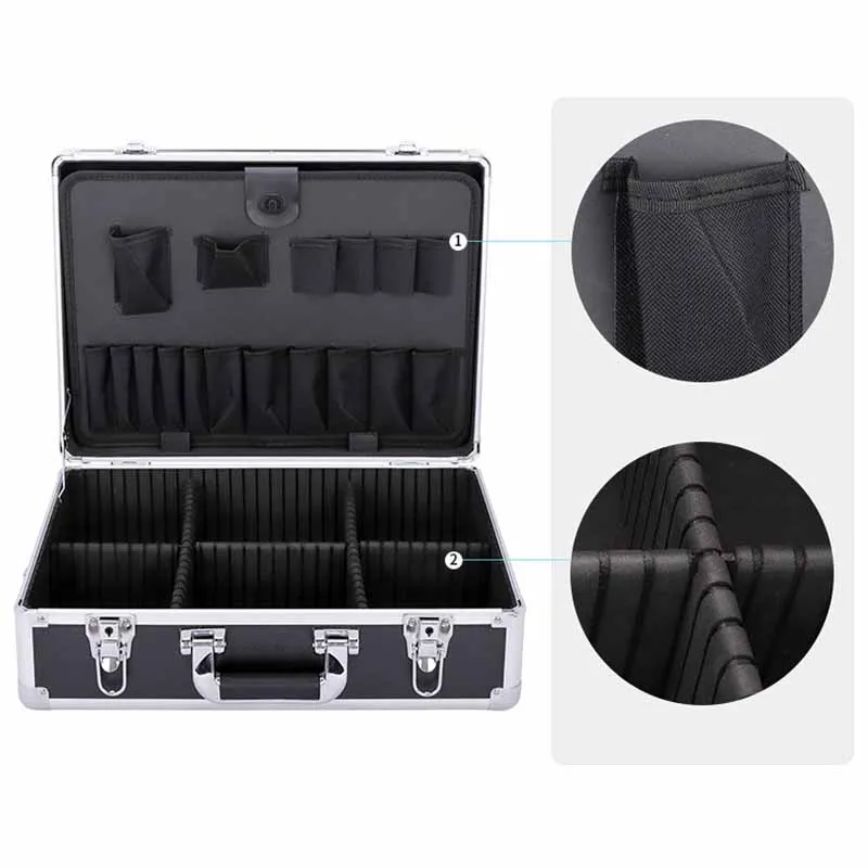 Multifunctional Aluminum Tool Organizer Boxes Portable Hardware Household Suitcase Electrician Special Repair Tools Storage Box