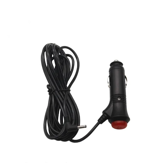 12V Vehicle Cigarette Lighter Curved Plug Power Cord Adapter DC3.5*1.35mm (with switch) 3m Cable