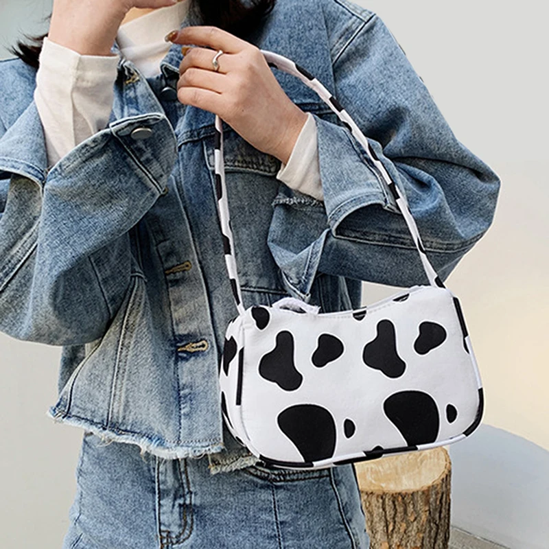 Women\'s Underarm Bag Leopard Pattern Black And White Plaid Zebra Printed Portable Shoulder Packet Summer Wear New Style