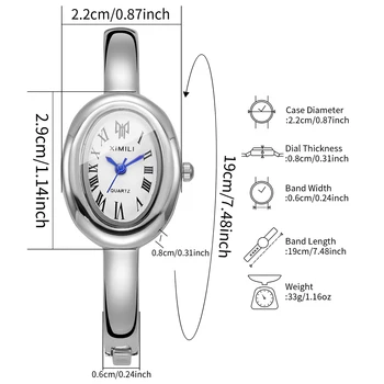 Elegant Oval Roma Dial Women Quartz Watch Fashion Bracelet Strap Ladies Wristwatch Reloj Mujer Girls Clock Gift 6