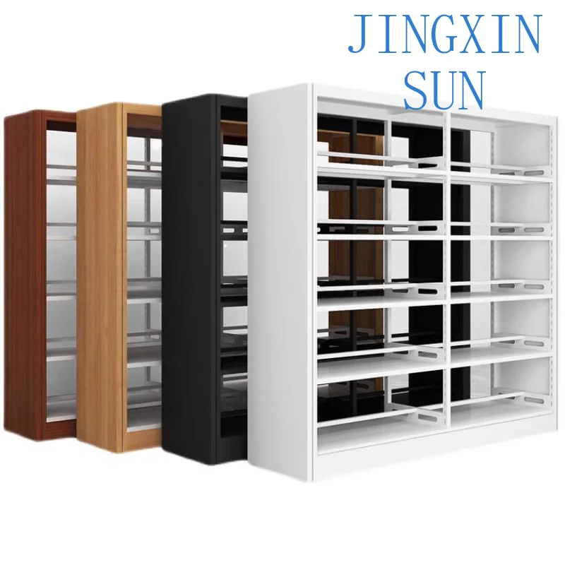 Modern Simple Design Metal Bookshelf Unit Factory Direct Steel and Iron Bookcase Wall Shelf for Hospitals