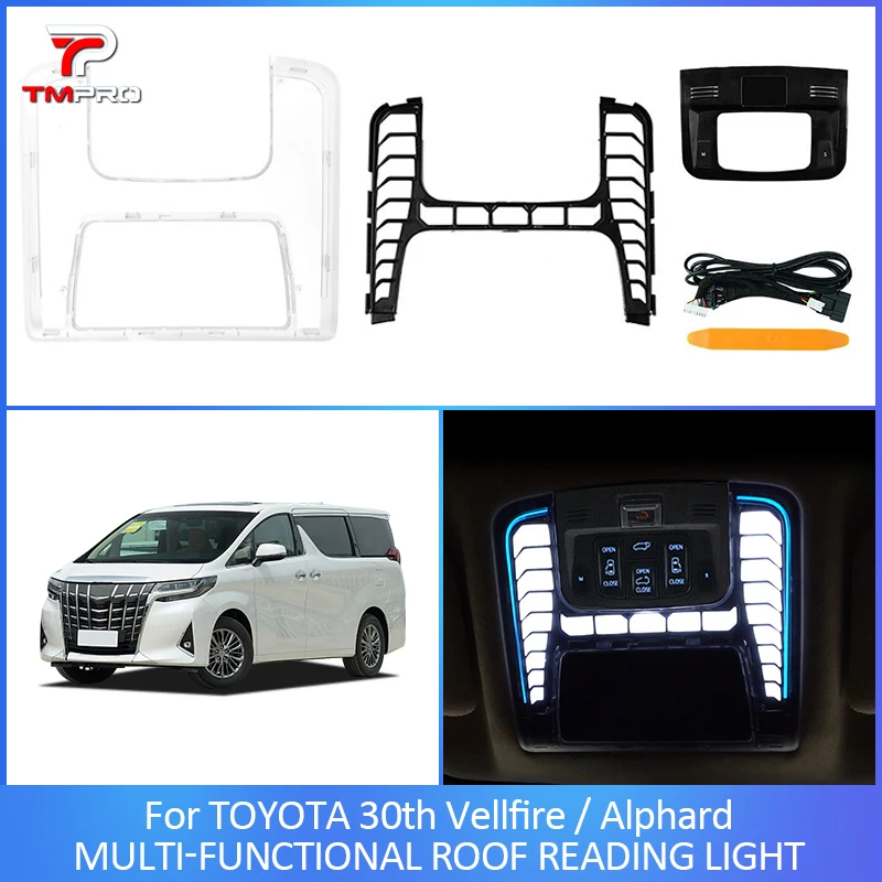 

Для Toyota Alphard Vellfire 30 Series 2015-2022 детали интерьера, модификация, аксессуары, освещение на крыше автомобиля, светодиодная лампа для чтения