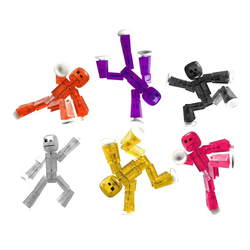 1pc Sticky Robot Action Figures Toy with Sucker Deformable Animals Figure Suction Cup Toys for Kids Boys and Girls