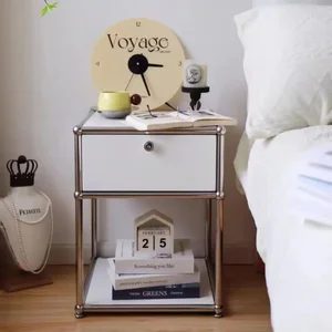 Retro Edelstahlbetttisch, Lagerschrank, Schublade, Wohnzimmer, Sofa -Seite, Schlafzimmer 8 Hauptverkaufstisch mit Wohnzimmerschublade - №5