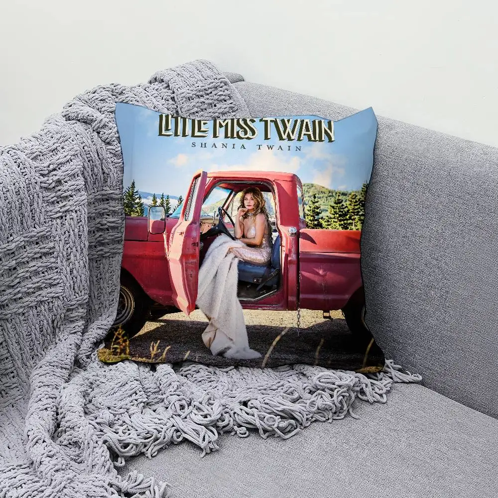 S-Shania Twain Little Miss Twain 30x30cm 45x45cm Pillow Case Decor Protective Covers Comfortable Soft For Sofa Living Room Home