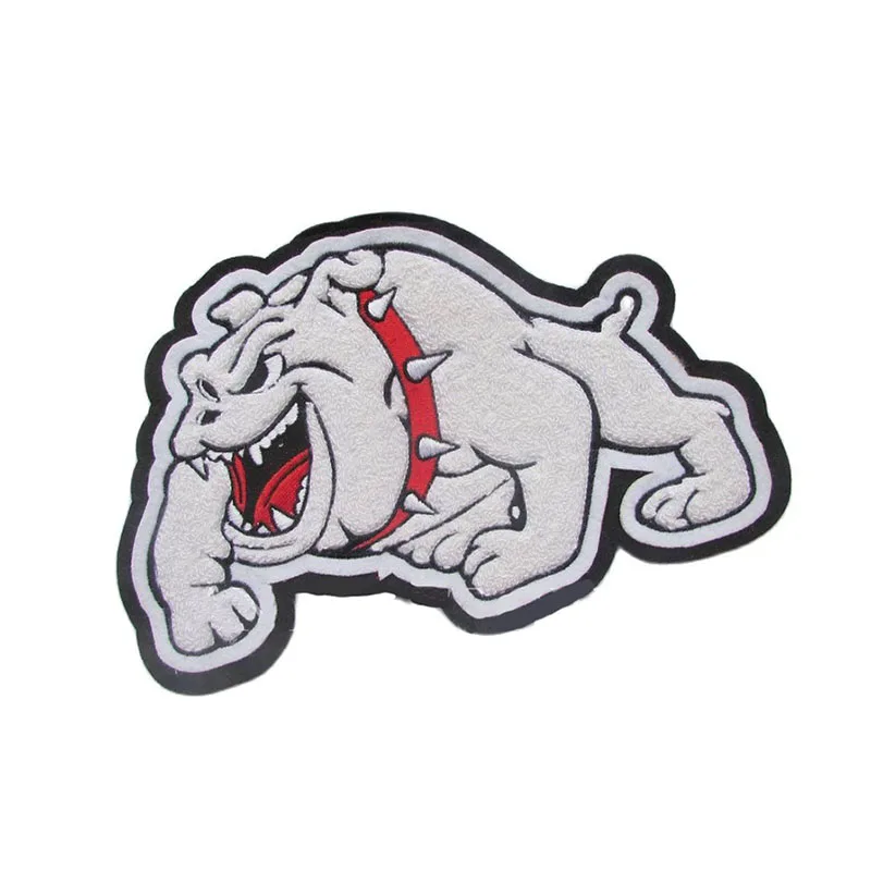 

Factory cartoon cool white dog shape decorate Embroidery Patch fashion patches Wholesale Manufacturer Embroidery Fashion Patches