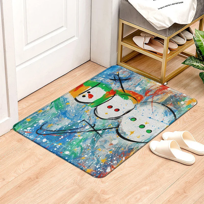 House entrance carpet Home door mat Living Room Bath Foot bathroom non-slip water absorption rugs bath Merry Christmas winter