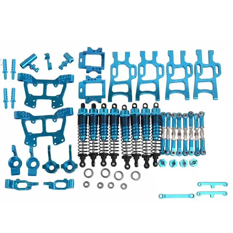 Aluminum Alloy Blue Upgrade Parts Package Truck Blue Parts For HSP RC 1:10 94111 94108 Crawler Car Monster RC Car Accessories