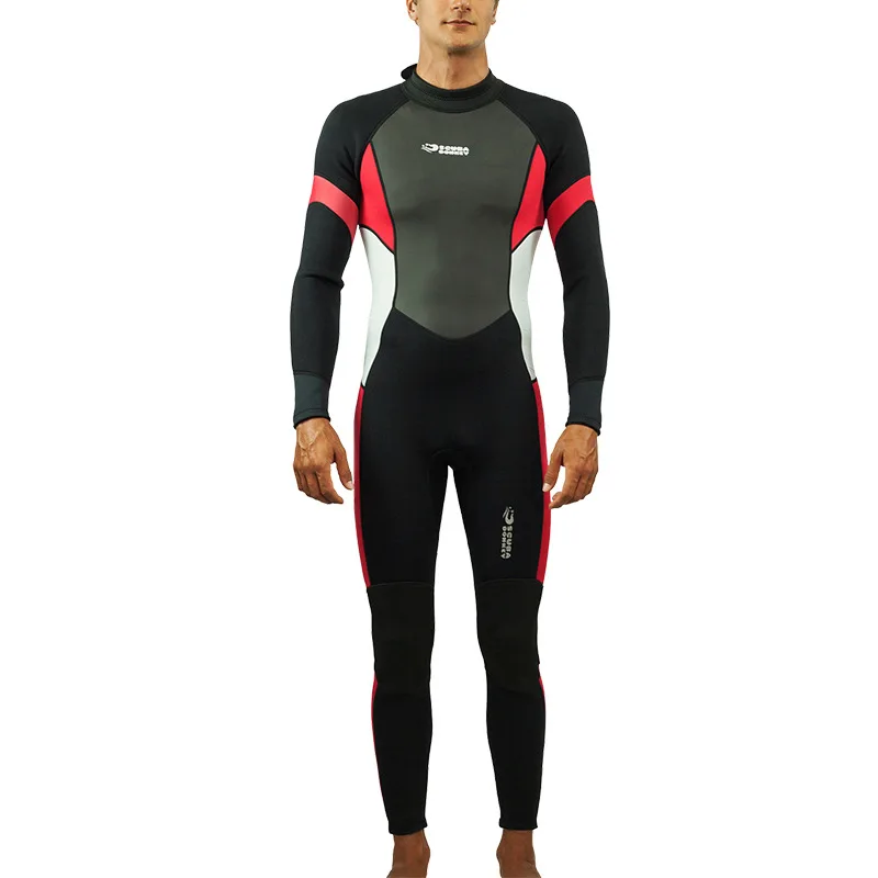 New Hisea Men 3mm SCR Neoprene Surf Wetsuit Full Body Elasticity Snorkeling Swimmin Beach Diving Suit