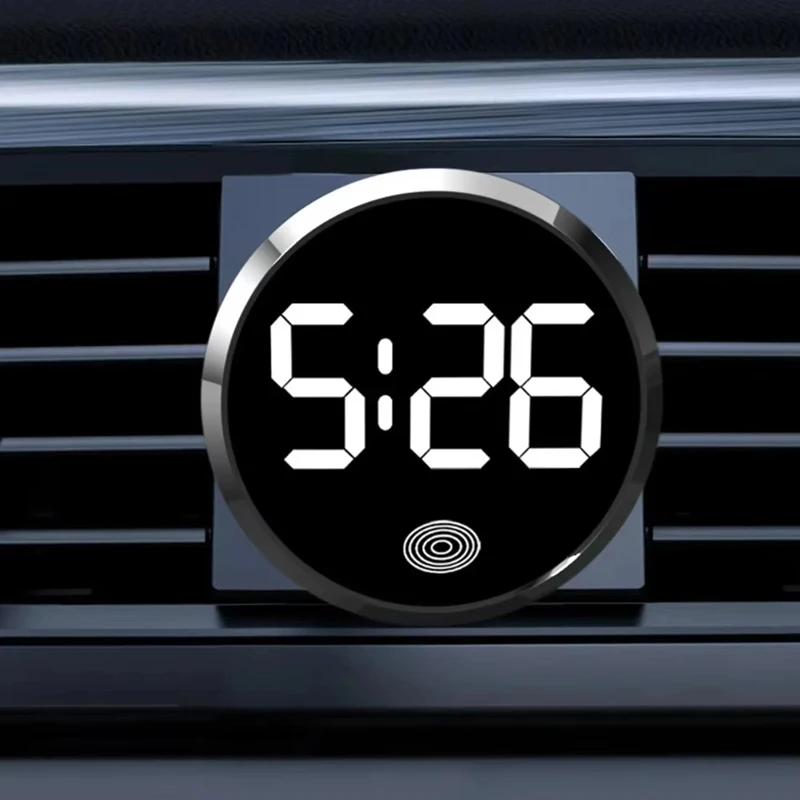 Car LED Clock Touch-Control Digital Dashboard Watch with LED Display Fashio Auto Decor for RV Vehicle Travel Classroom Fridge