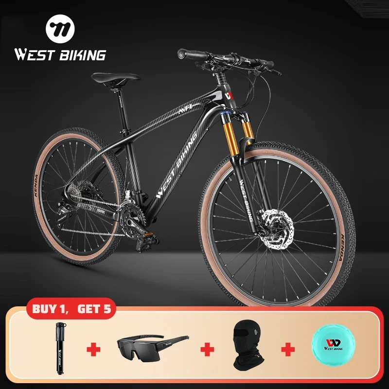 WEST BIKING T700 탄소 섬유 산악 자전거, 성인용 산악 자전거, 27 단, 경량 MTB 자전거, 26 27.5 29 인치, 29 인치 