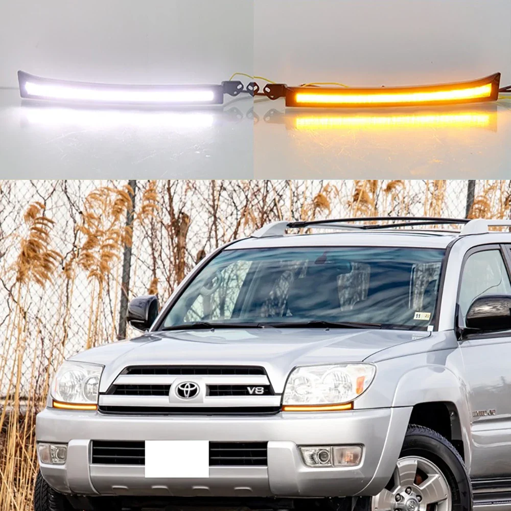 Modification Daytime Running Lights With LED Turning Flowing Water Daytime Running Lights For Toyota 4Runner 2003 2004 2005