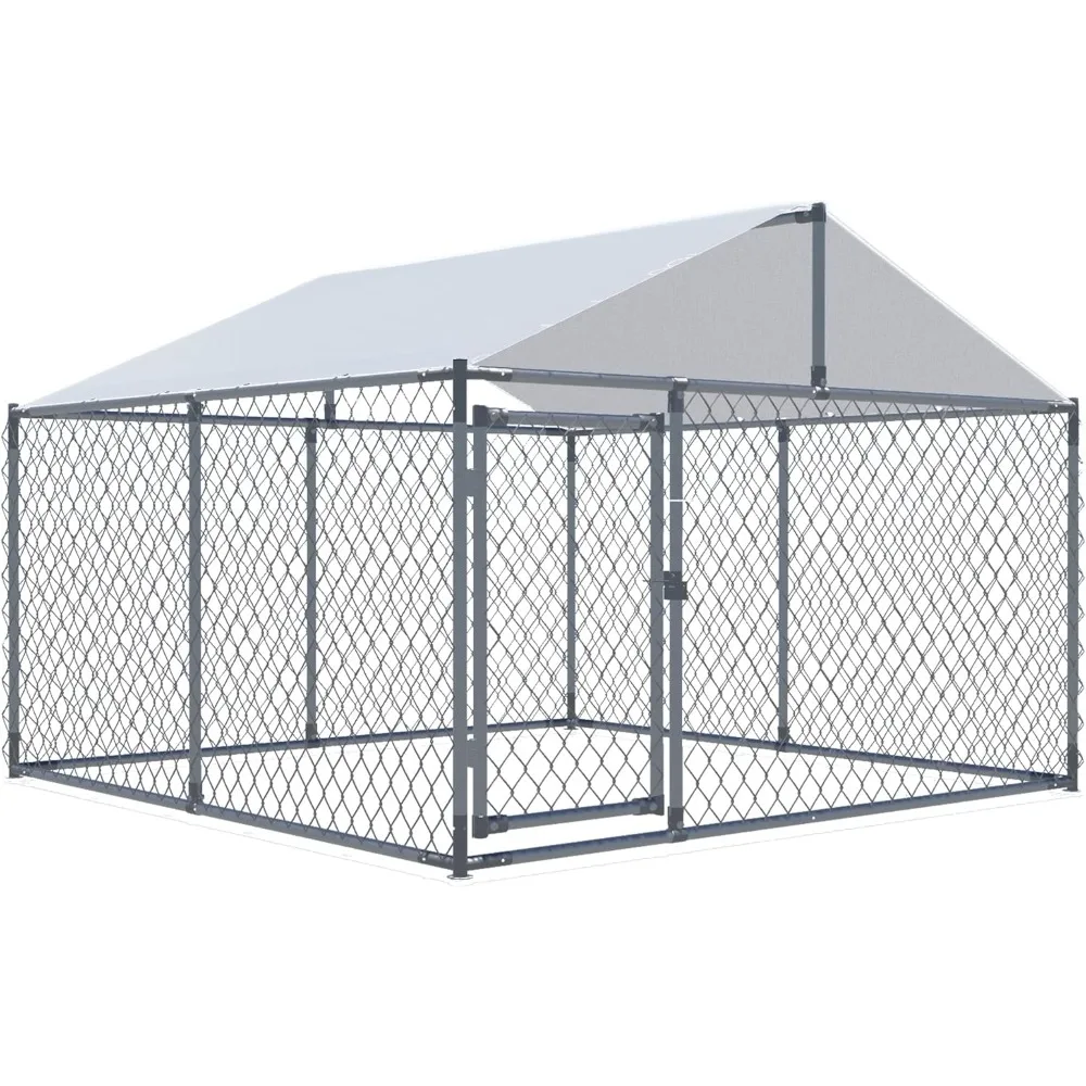 

Dog Kennels Outdoor Large Dog Cage Heavy Duty Dogs House Extra Wide Outside Pet Kennels with Water-Resistant Cover for Back