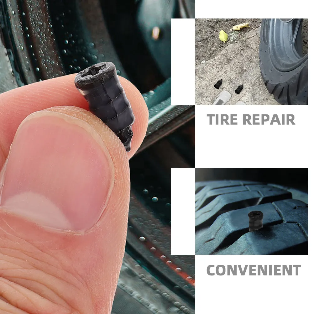 20Pcs Tire Repair Screw Plugs Rubber Based Mushroom Nails for Quick Fix of Motorcycle Vacuum Tires on The Go Repair Tool