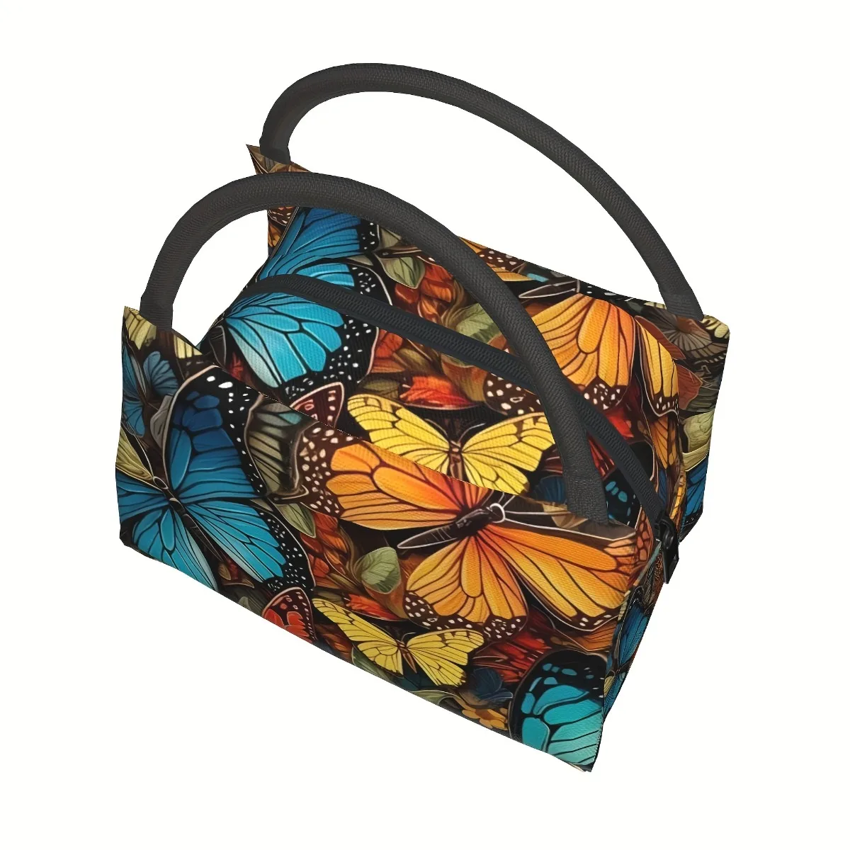 Animal Butterfly Print Lunch Bag: Hand Washable, Reusable, And Perfect For Beach, Hiking, Or Office