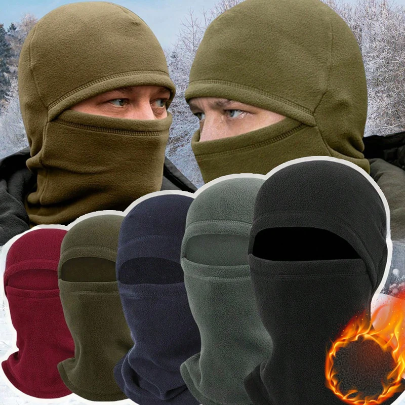 Motorcycle Winter Balaclava Hat Outdoor Knitted Full Beanies Cycling Skiing Sports Hood Caps Keep Warm Unisex Racing Fleece Hats