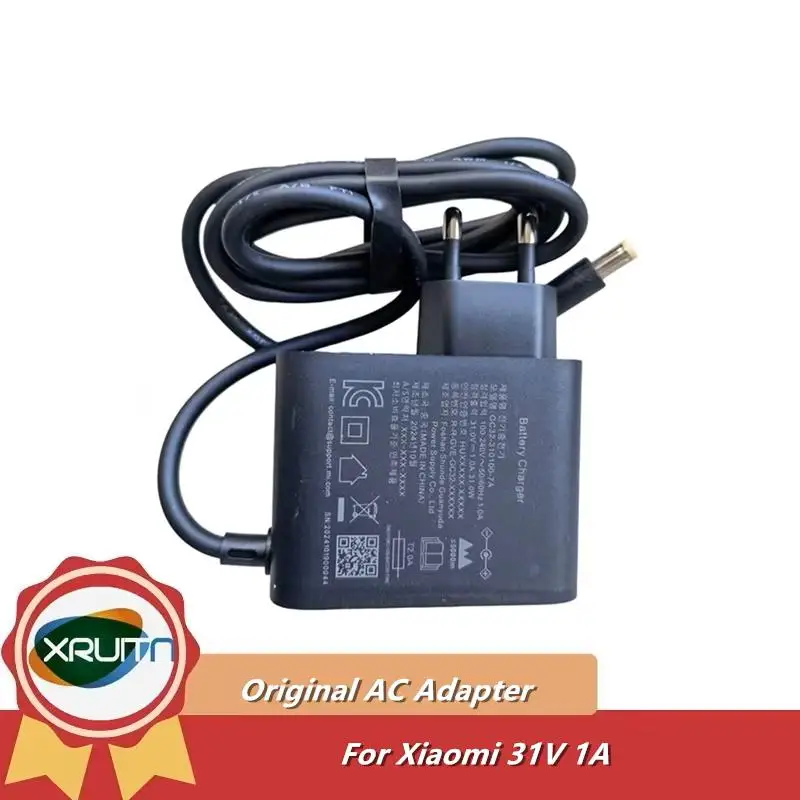 Genuinel 31V 1A GC32-310100-2A GC32-310100-7A For MI Xiaomi Vacuum Cleaner AC Adapter Power Supply GC32-310100-1A BatteryCharger