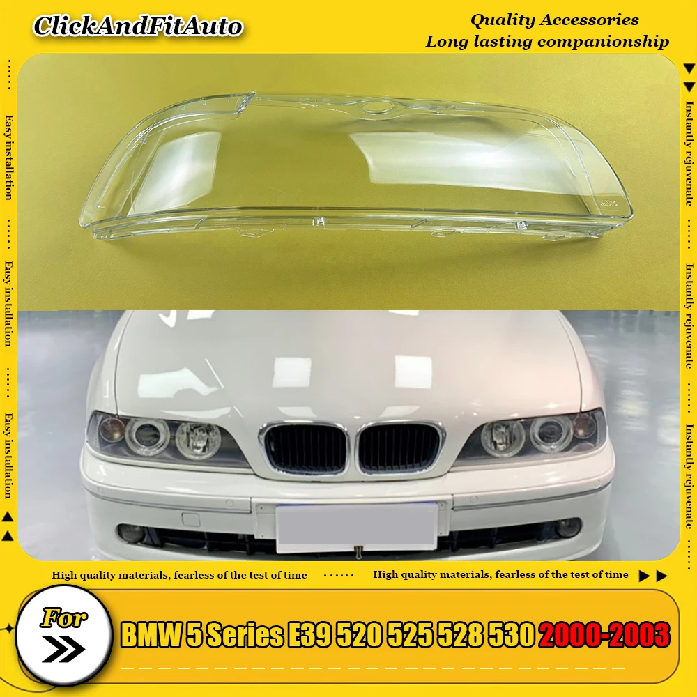 

For BMW 5 Series E39 520 525 528 530 2000-2003 Front Lampshade Lamp Shell Headlamp Cover Headlight Shade Lens Plexiglass