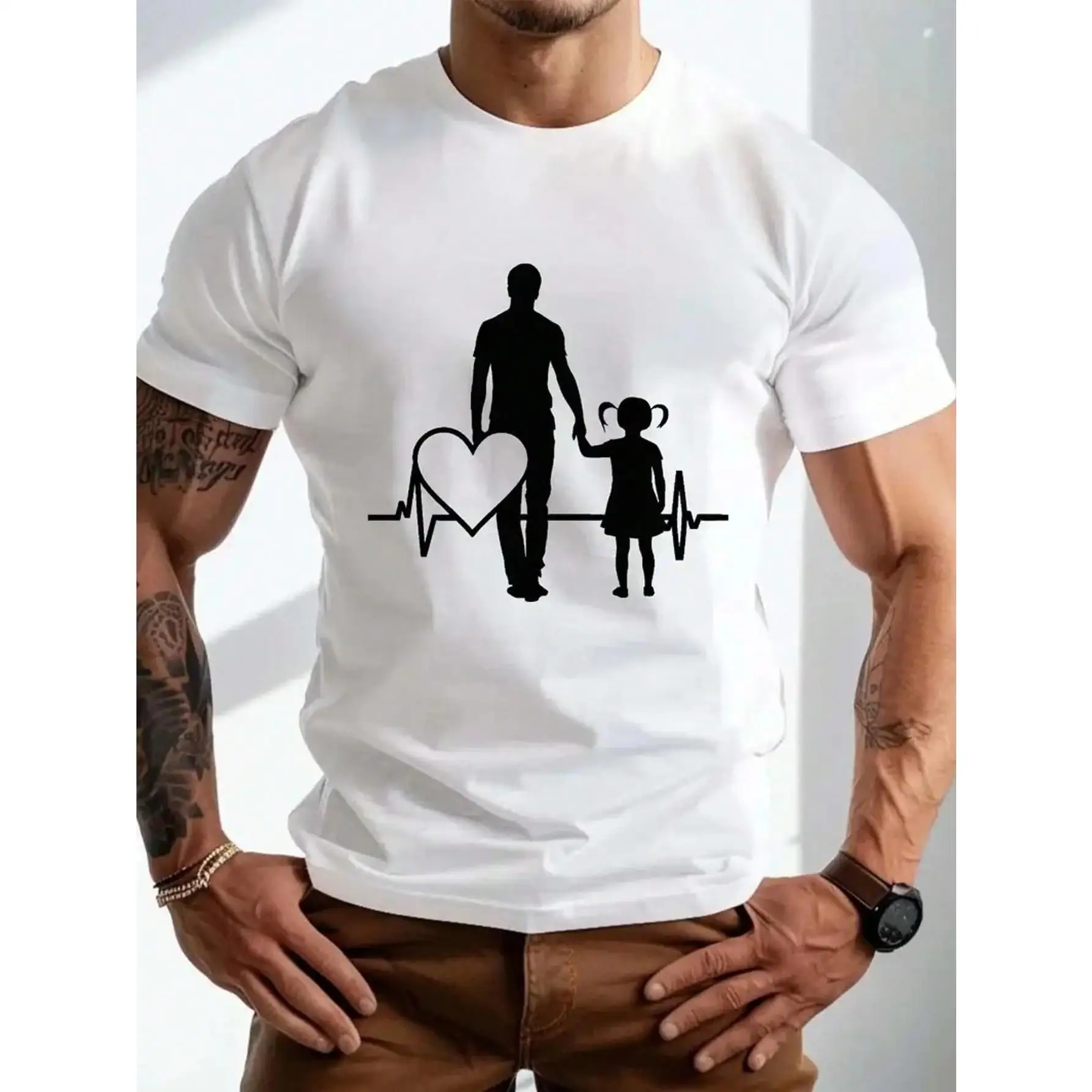 

Father & Daughter T-Shirt Heartbeat Graphic Tee Men’s Father’s Day Gift S-3XL Casual Summer Streetwear 2025 New Arrival