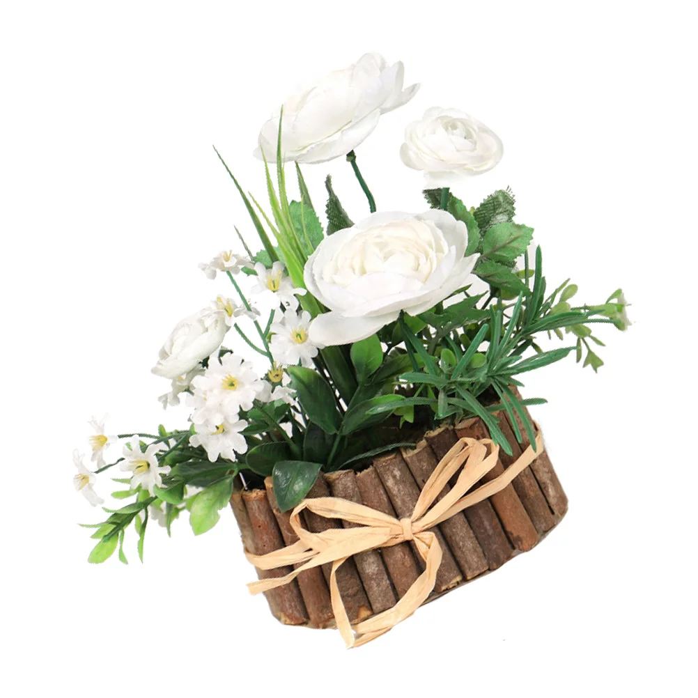 

Artificial Flower Bonsai Decor Home White Silk Cloth nament Floral Simulation Decorative Easy Clean Long Lasting Quality
