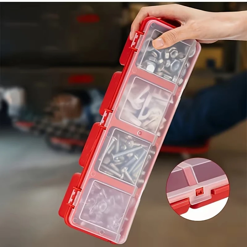 In Stock Multi-Compartment  Oblique Mouth Design Organizer Box For Screws Small Parts Durable Plastic Hardware Storage Case