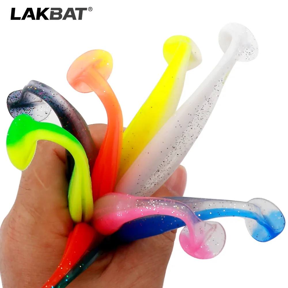 LAKBAT 10 Stück Langlebige Weiche Silikon-Wurmköder 6/7/9/12cm Künstliche Weichköder für Barsch, Forelle, Süßwasser- und Salzwasser-Angeln – Detail 2