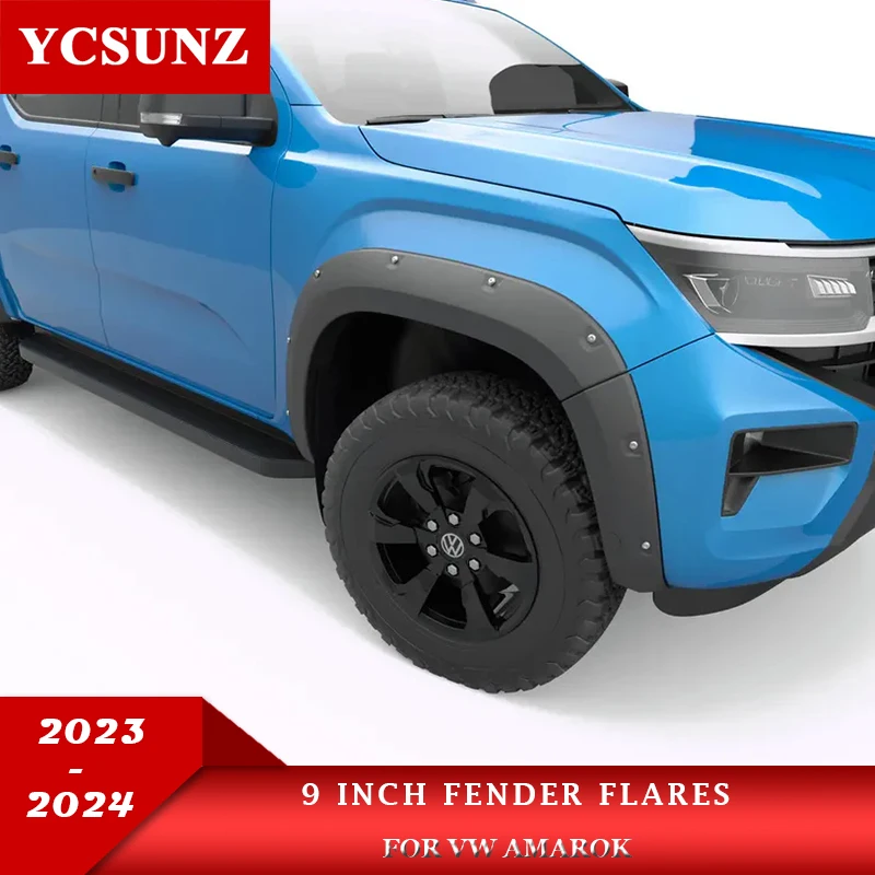 9 inch Wheel Arch Fender Flares With Nuts Mudguards For VW  Amarok 2023 2024 Double Cabin car Accessories