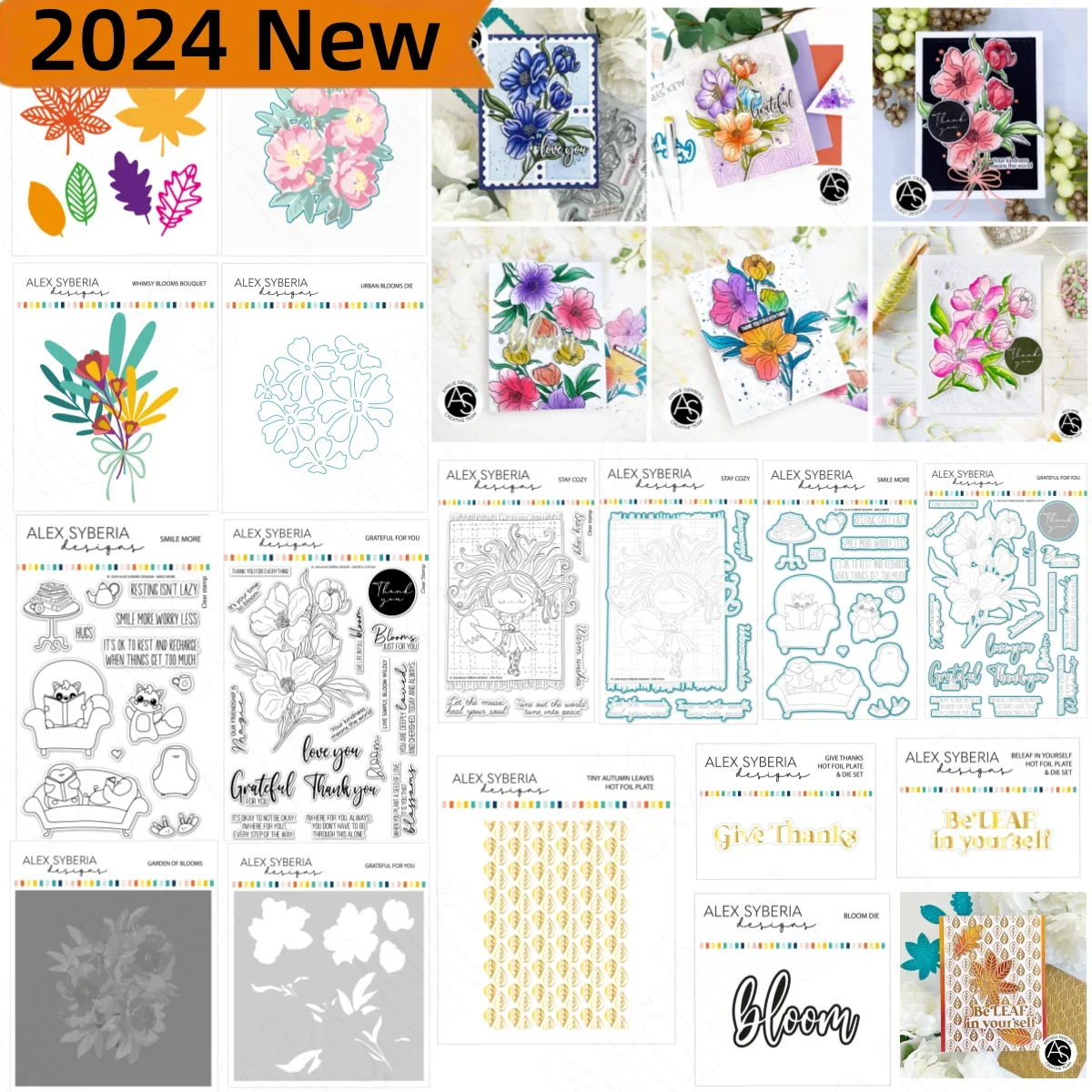 

New Autumn Leaves Furniture Bouquet Metal Cutting Dies Clear Stamps Stencil Hot Foil DIY Scrapbook Diary Decoration Card