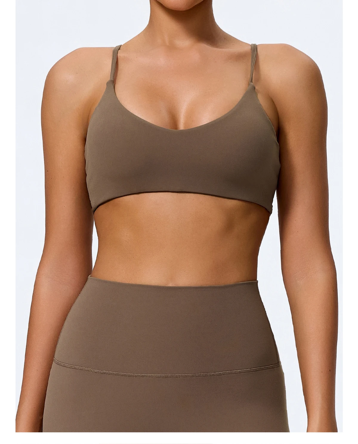Ctenkevet Sommer Neu Damen U-förmiger Bandeau-Sport-BH für Fitness, Yoga und Workout – Rückenfreies Crop-Top für Frauen – Detail 15