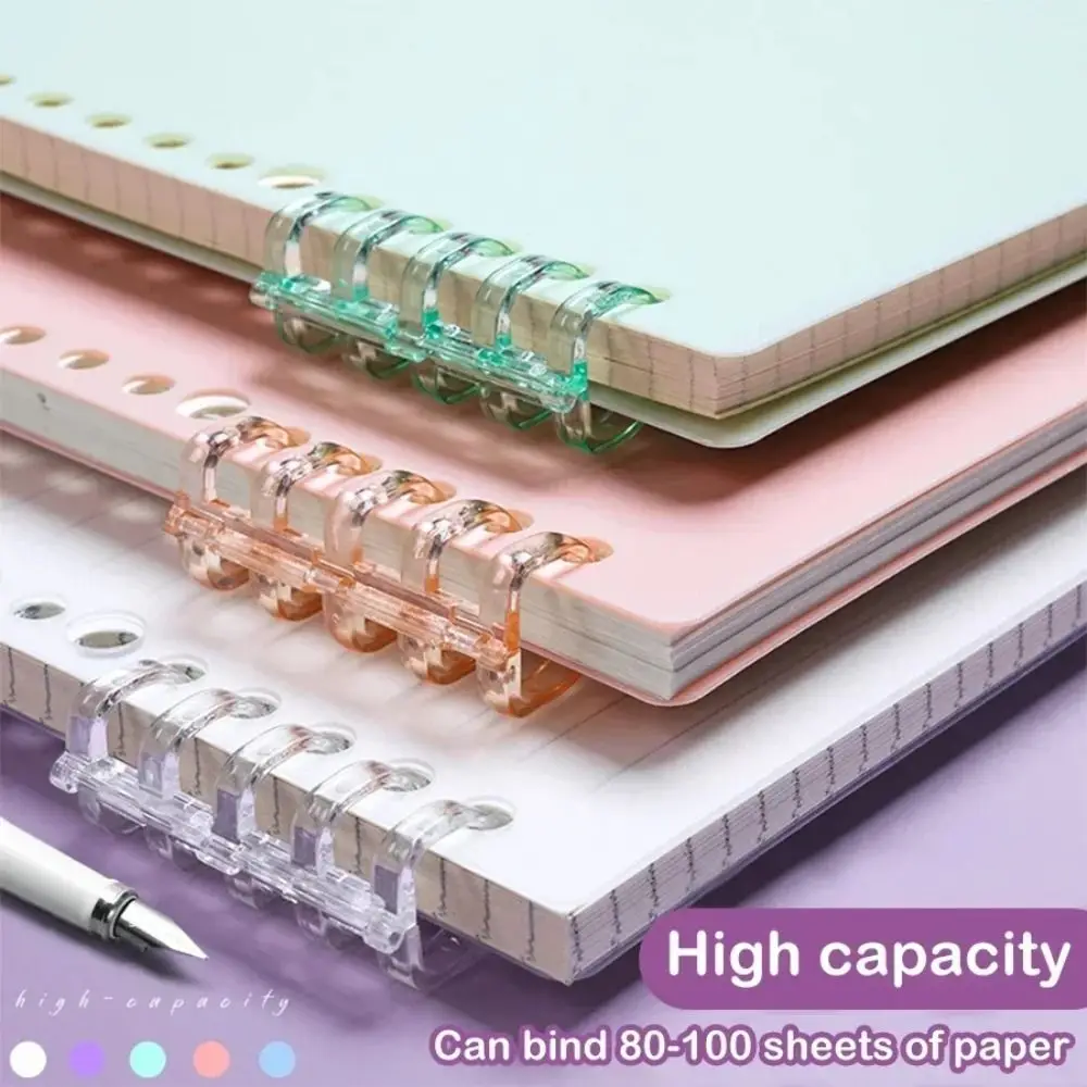 4Pcs PP Loose-leaf Book Cover A4 A5 B5 Colorful DIY Loose Leaf Notebook Cute Stationery Binder Spiral Ring - view 5