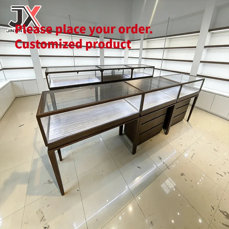 custom.Custom LED Lit Rectangular Jewelry Display Shelves Premium Watches Cabinet | JINXIN Factory Direct Price Luxury