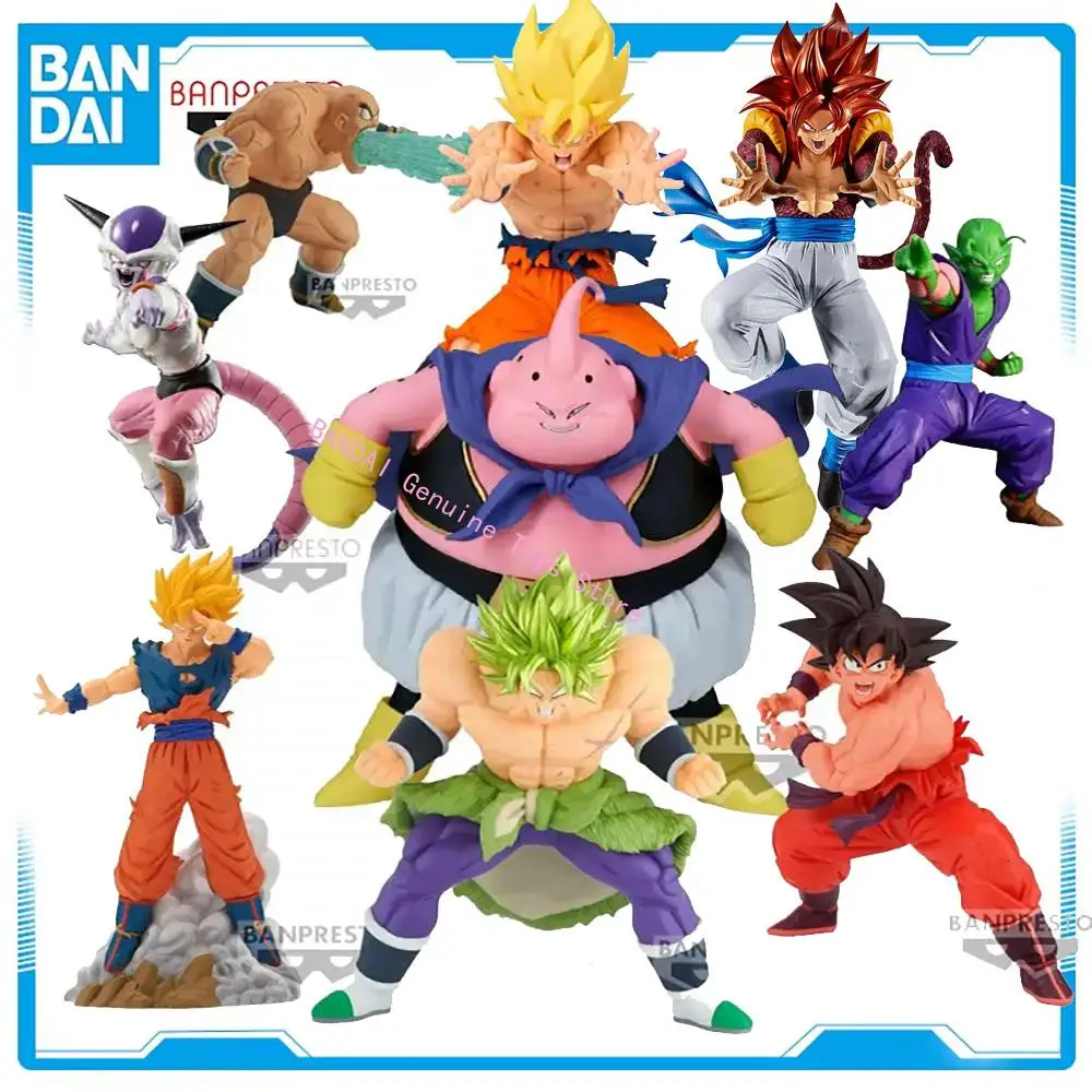 Genuino oficial Original Bandai Banpresto Dragon Ball Goku Vegeta Freeza Majin Buu Vegetto Anime genuino modelo coleccionable