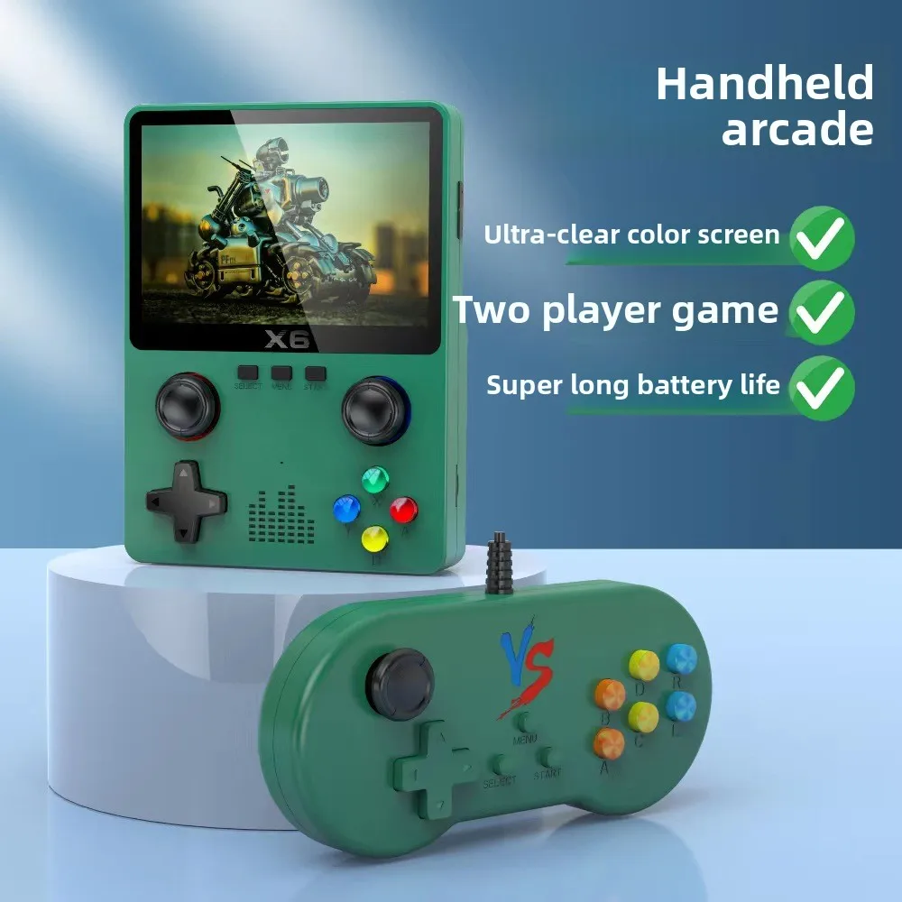 

New X6 3.5Inch IPS Screen Handheld Game Player Dual Joystick 11 Simulators GBA Video Game Console for Kids Gifts